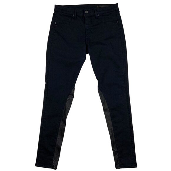 Rag And Bone Skinny Jean 30 Midnight Lambskin Trim - Picture 1 of 12